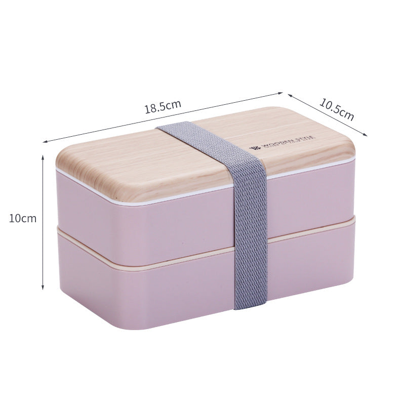 Double Plastic Compartment Lunch Box Student Microwaveable Lunch - Mubimart -  