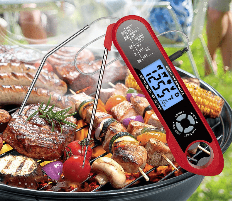 Double Probe Smart Oven Electronic Barbecue Thermometer Foldable Waterproof Household Food Cooking Thermometer - Mubimart