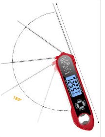 Double Probe Smart Oven Electronic Barbecue Thermometer Foldable Waterproof Household Food Cooking Thermometer - Mubimart
