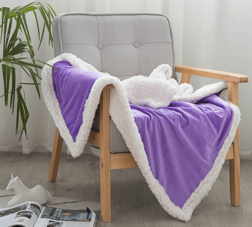 Double blankets spring and autumn warm nap blanket - Mubimart