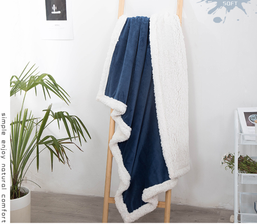 Double blankets spring and autumn warm nap blanket - Mubimart -  