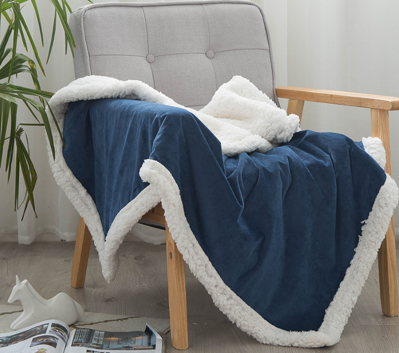 Double blankets spring and autumn warm nap blanket - Mubimart -  