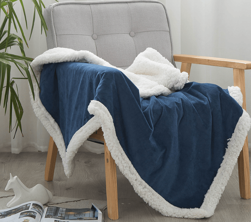 Double blankets spring and autumn warm nap blanket - Mubimart