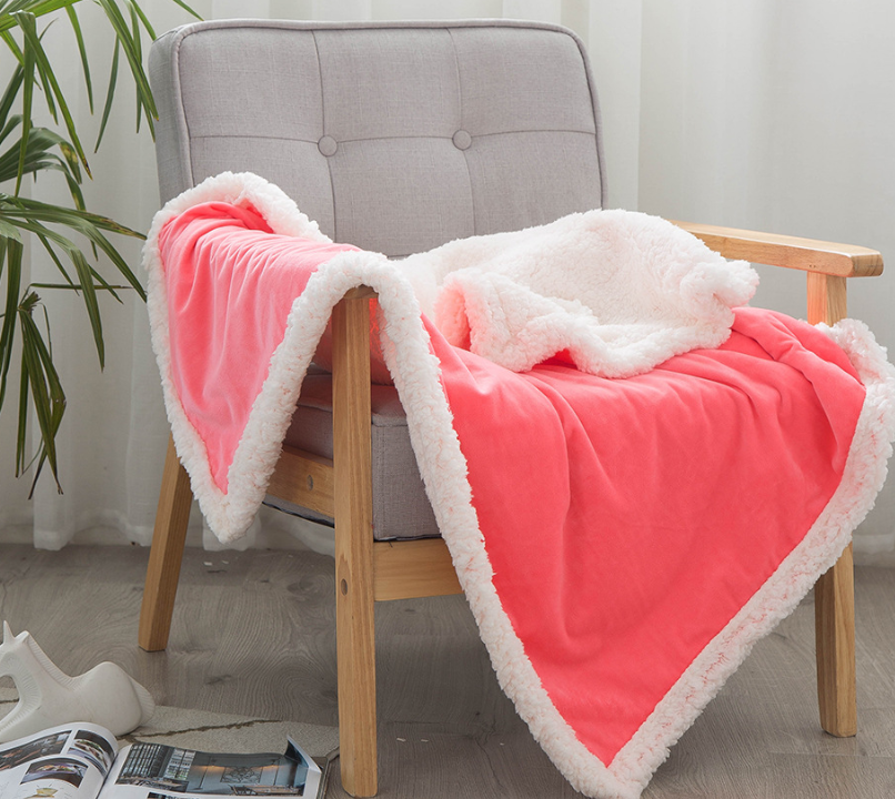 Double blankets spring and autumn warm nap blanket - Mubimart -  