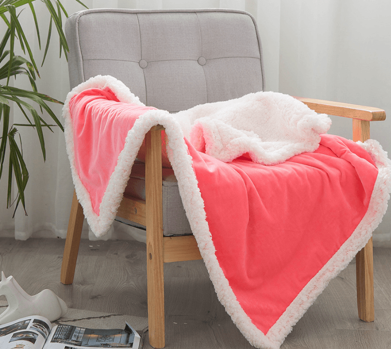 Double blankets spring and autumn warm nap blanket - Mubimart
