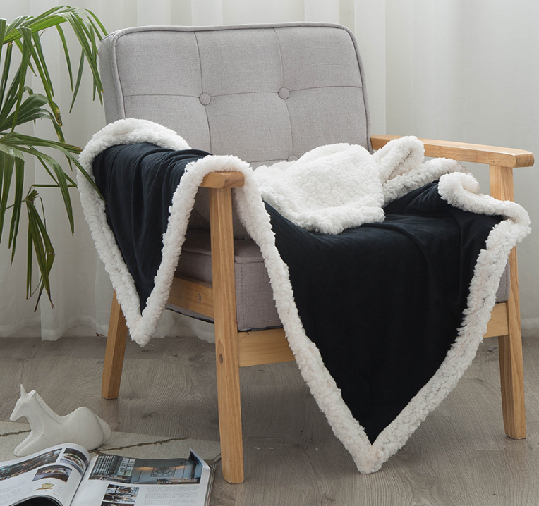 Double blankets spring and autumn warm nap blanket - Mubimart -  