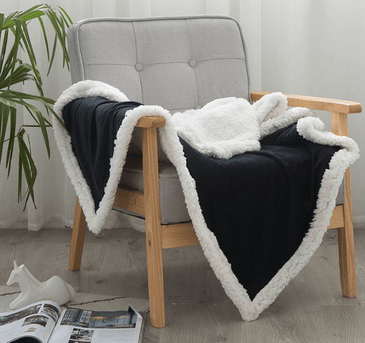 Double blankets spring and autumn warm nap blanket - Mubimart