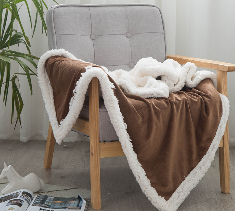 Double blankets spring and autumn warm nap blanket - Mubimart -  