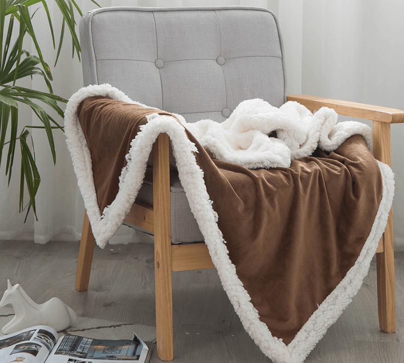 Double blankets spring and autumn warm nap blanket - Mubimart