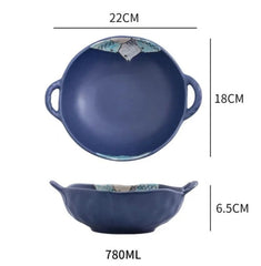 Double-ear Bowl Soup Bowl Household - Mubimart -  