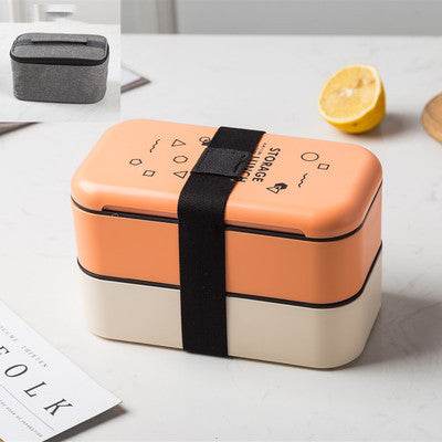 Double-layer Lunch Box Lunch Box Plastic Large Capacity Microwave Lunch Box - Mubimart