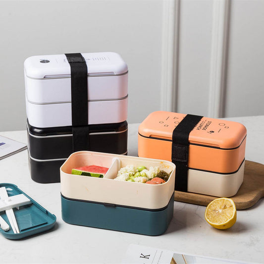 Double-layer Lunch Box Lunch Box Plastic Large Capacity Microwave Lunch Box - Mubimart