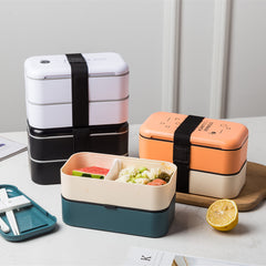 Double-layer Lunch Box Lunch Box Plastic Large Capacity Microwave Lunch Box - Mubimart - Lunchbox 