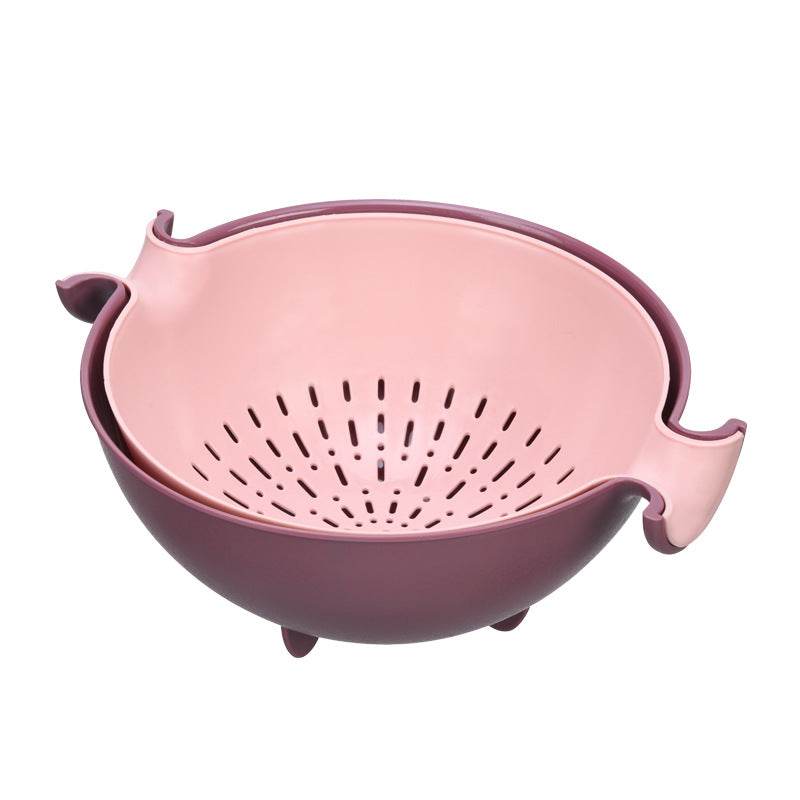 Double-layer rotating drain basket - Mubimart
