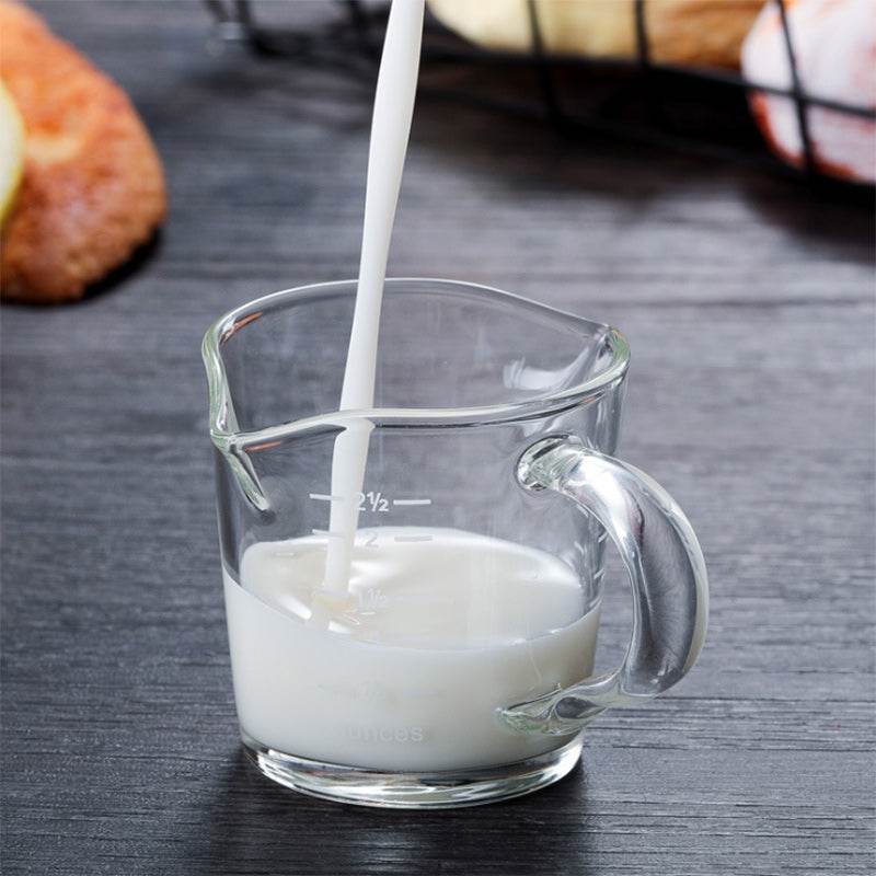 Double-mouthed Glass Measuring Cup With Scale Milk Small Milk Cup - Mubimart