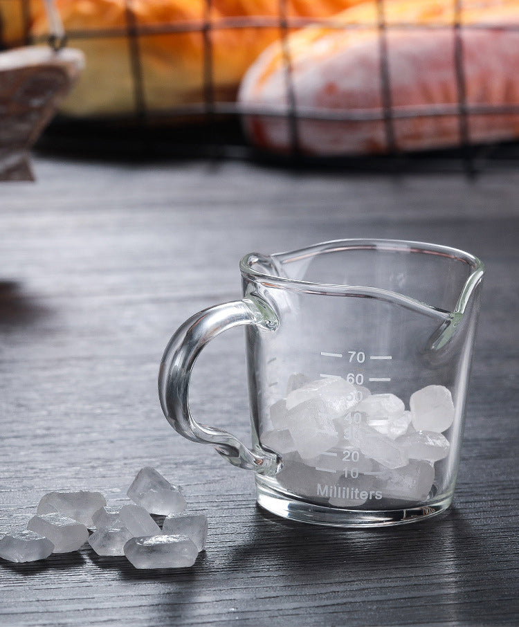 Double-mouthed Glass Measuring Cup With Scale Milk Small Milk Cup - Mubimart -  