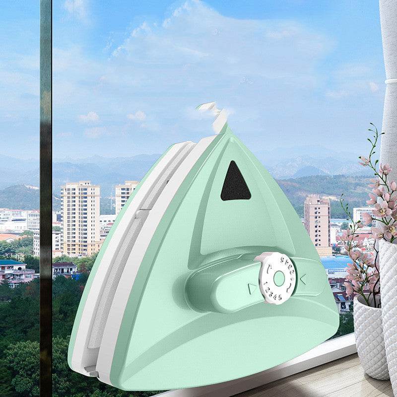 Double-sided Magnetic Glass Wiper Glass Wiper Artifact Triangular Glass Wiper - Mubimart