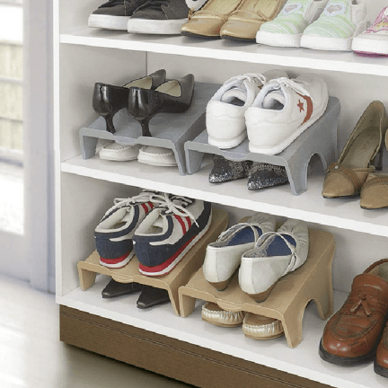 Double three-dimensional shoe storage rack - Mubimart