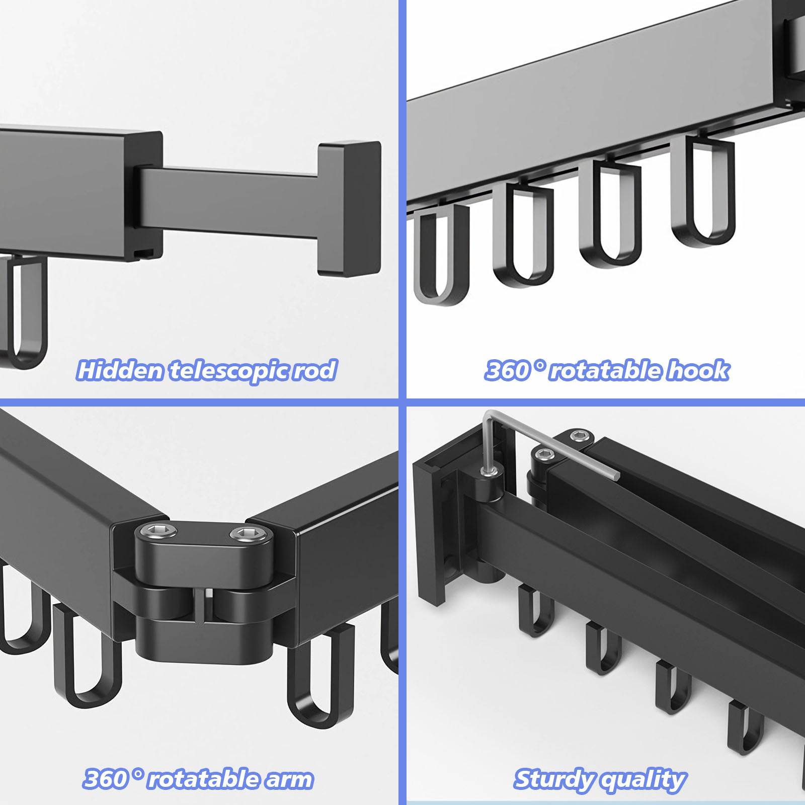 Drying Rack Clothing Wall Mounted, Clothes Drying Rack, Retractable Clothesline Indoor, Laundry Room Organization, Space-Saver, Collapsible Clothes Hanging Rack - Mubimart