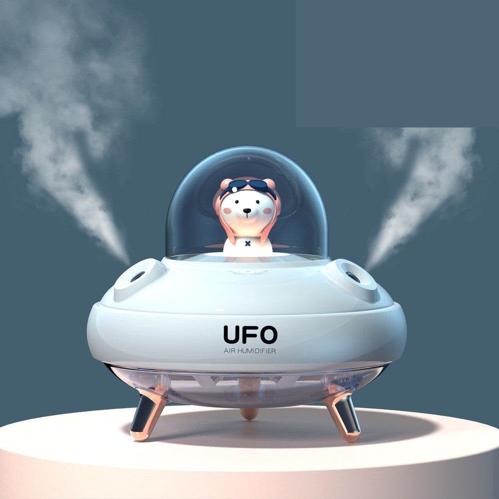 Dual Nozzles Wireless Air Humidifier Ultrasonic USB Mist Maker Fogger Chargeable UFO Cartoon Bear Water Diffuser Humidificador - Mubimart