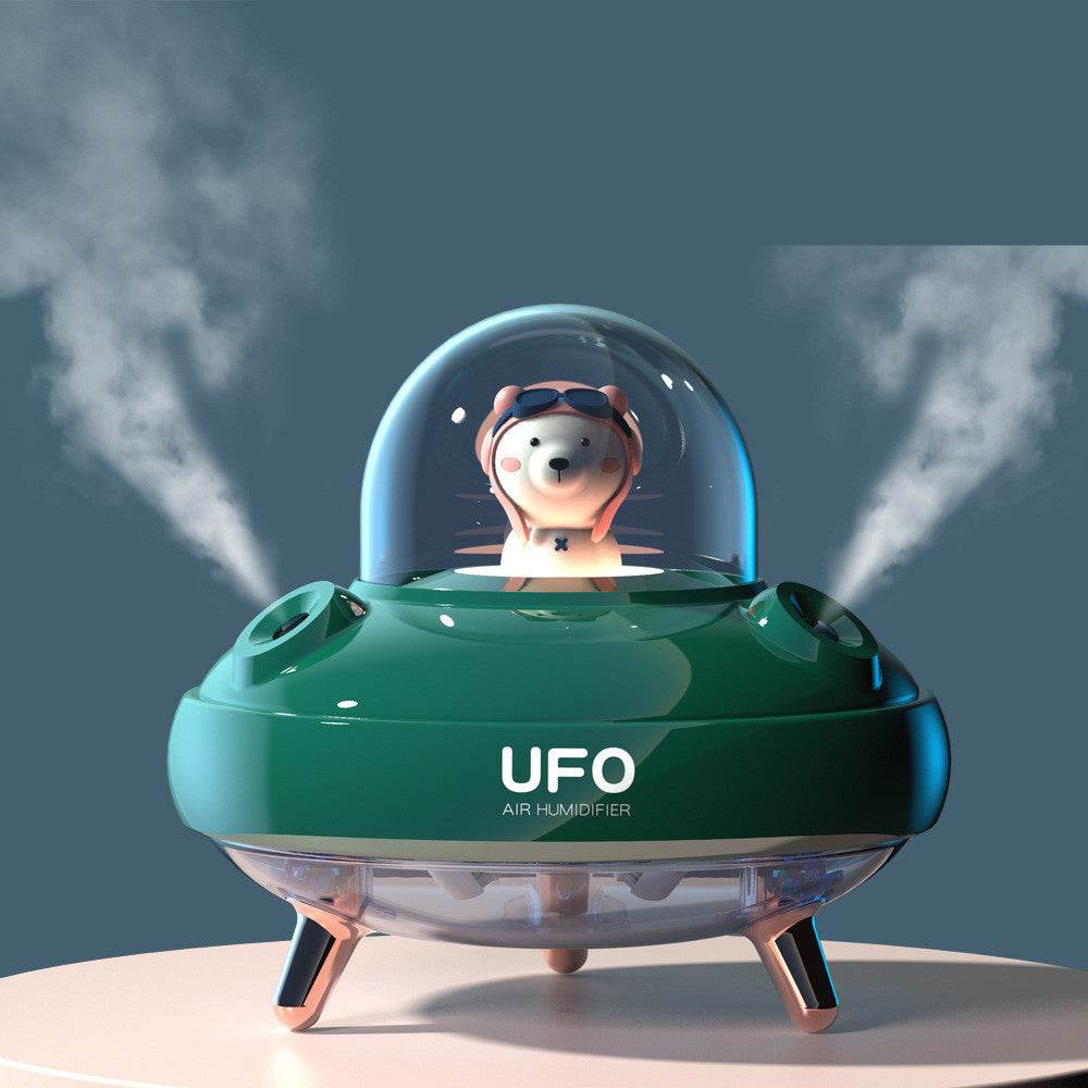 Dual Nozzles Wireless Air Humidifier Ultrasonic USB Mist Maker Fogger Chargeable UFO Cartoon Bear Water Diffuser Humidificador - Mubimart