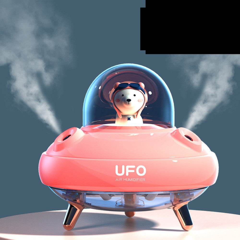 Dual Nozzles Wireless Air Humidifier Ultrasonic USB Mist Maker Fogger Chargeable UFO Cartoon Bear Water Diffuser Humidificador - Mubimart