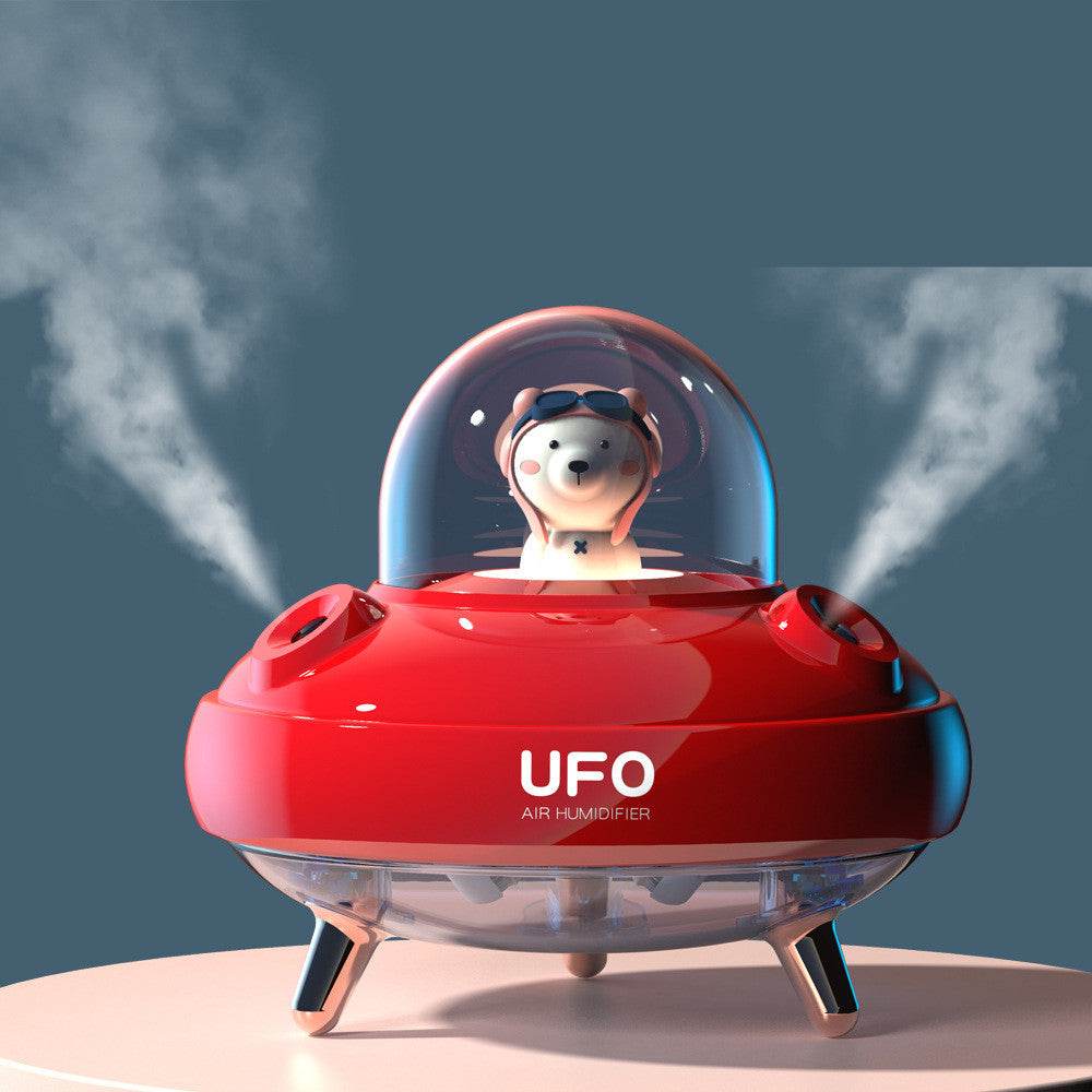 Dual Nozzles Wireless Air Humidifier Ultrasonic USB Mist Maker Fogger Chargeable UFO Cartoon Bear Water Diffuser Humidificador - Mubimart