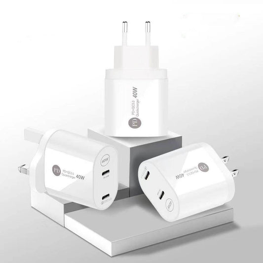 Dual PD 40W Dual TYPE-C Fast Charger - Mubimart