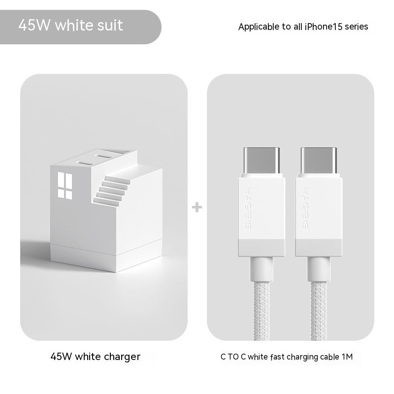 Dual Port Fast Charging Head Type C Charger Dual Power Adapter Wall Charger Box - Mubimart -  