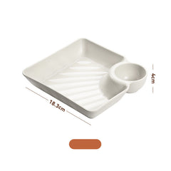 Dumpling Plate With Vinegar Dish Dumpling Plate Dinner Plate Square Plate - Mubimart -  