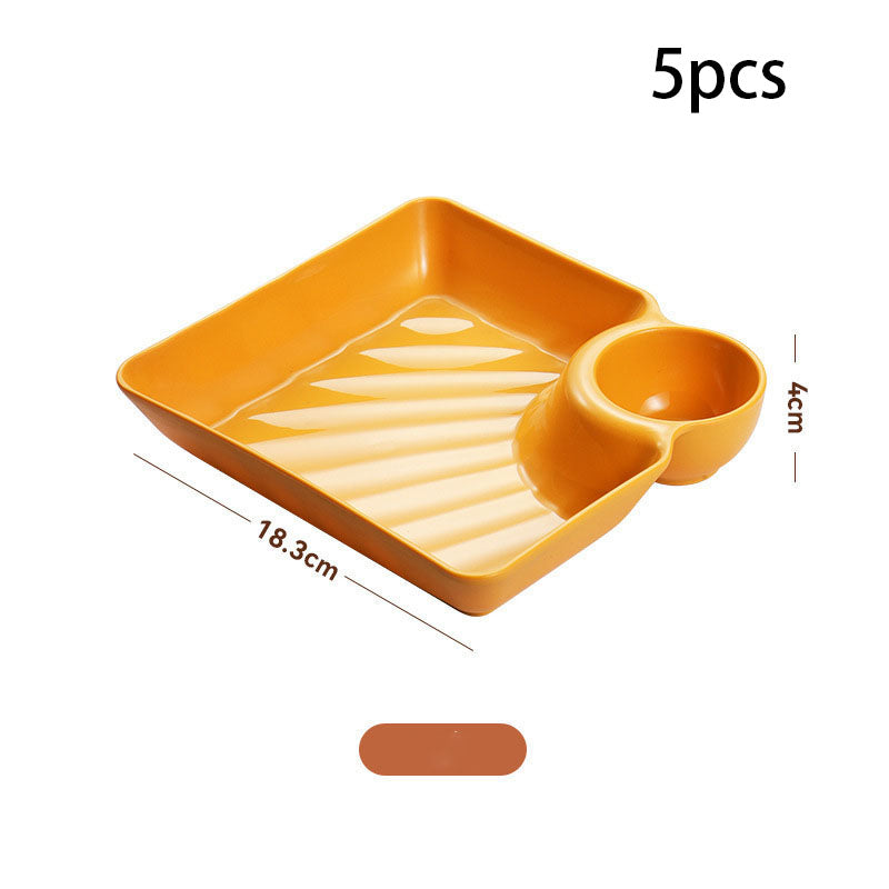 Dumpling Plate With Vinegar Dish Dumpling Plate Dinner Plate Square Plate - Mubimart -  