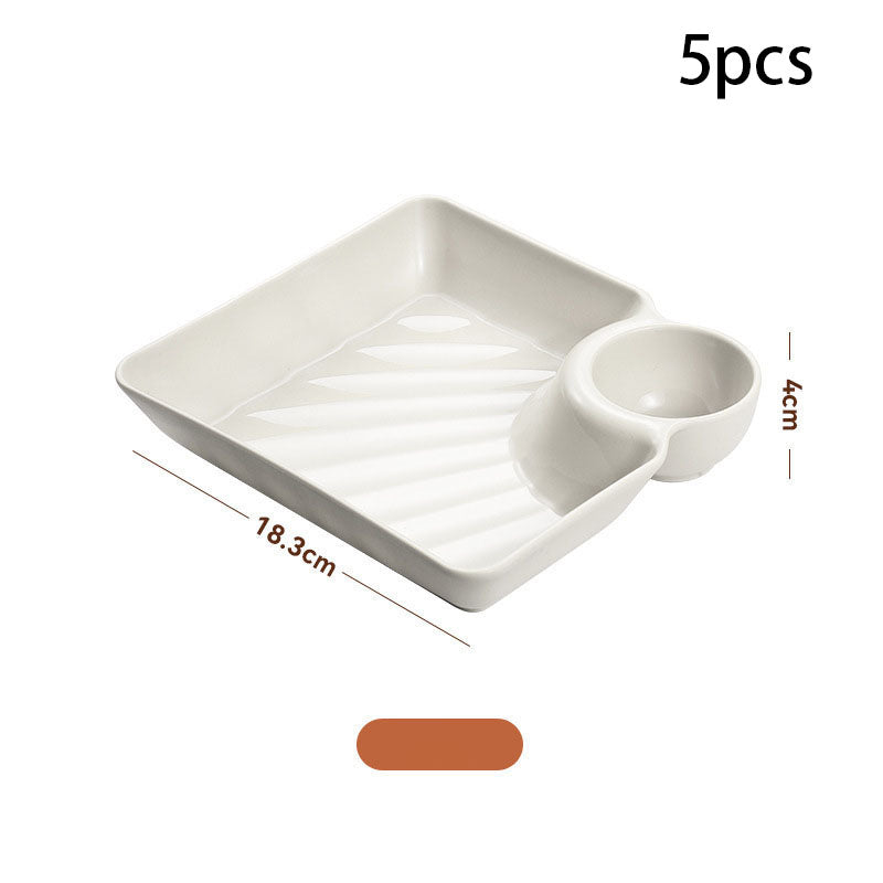 Dumpling Plate With Vinegar Dish Dumpling Plate Dinner Plate Square Plate - Mubimart -  