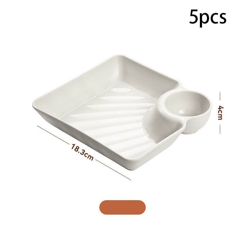 Dumpling Plate With Vinegar Dish Dumpling Plate Dinner Plate Square Plate - Mubimart