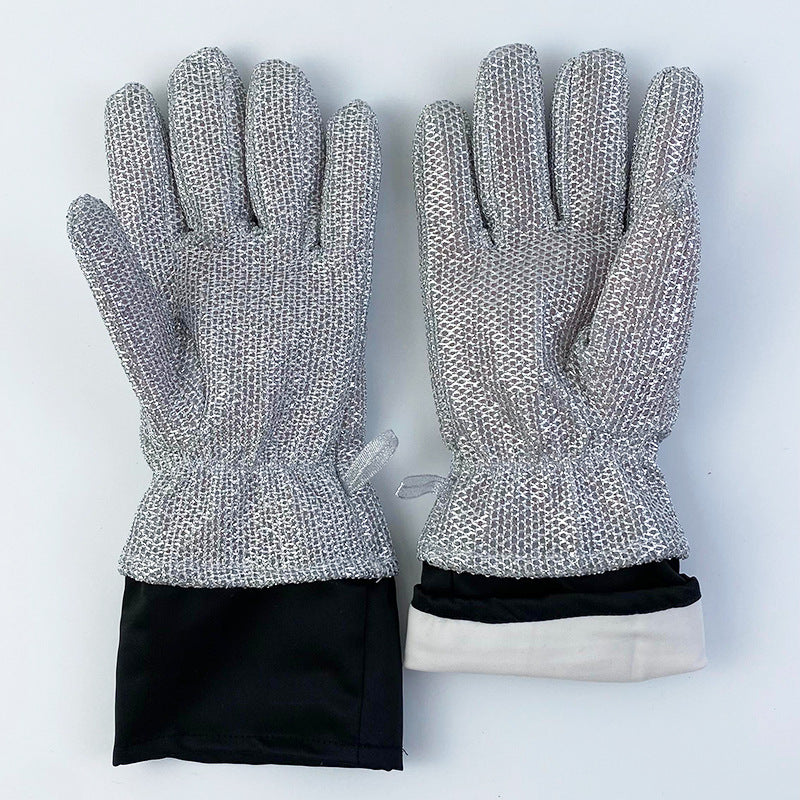 Durable Household Cleaning Silver Gloves - Mubimart -  