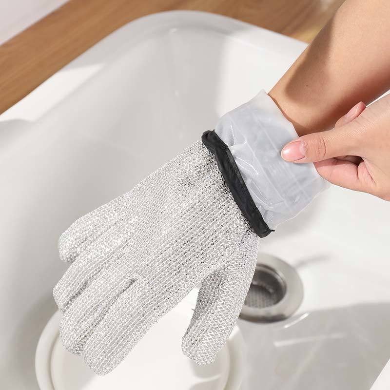 Durable Household Cleaning Silver Gloves - Mubimart -  