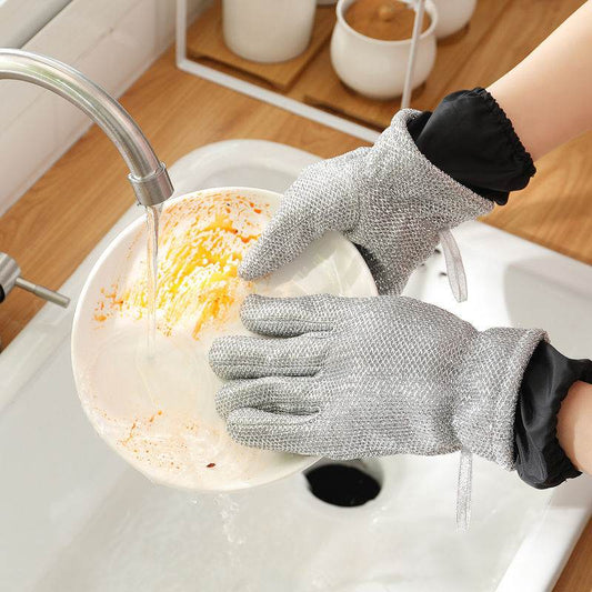 Durable Household Cleaning Silver Gloves - Mubimart