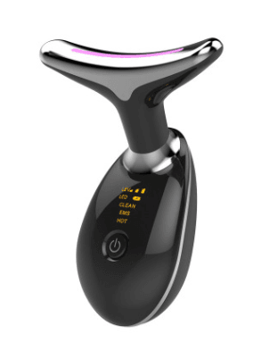 EMS Thermal Neck Lifting And Tighten Massager Electric Microcurrent Wrinkle Remover LED Photon Face Beauty Device For Woman - Mubimart