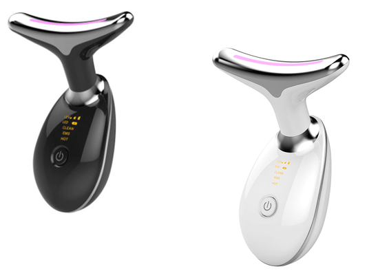 EMS Thermal Neck Lifting And Tighten Massager Electric Microcurrent Wrinkle Remover LED Photon Face Beauty Device For Woman - Mubimart