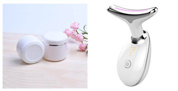 EMS Thermal Neck Lifting And Tighten Massager Electric Microcurrent Wrinkle Remover LED Photon Face Beauty Device For Woman - Mubimart