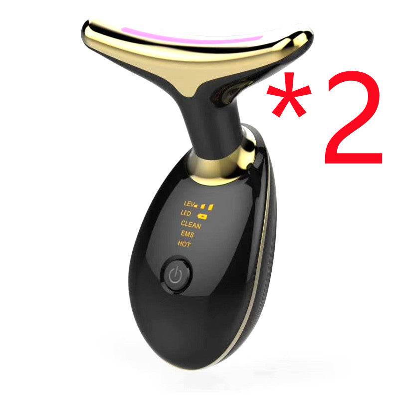 EMS Thermal Neck Lifting And Tighten Massager Electric Microcurrent Wrinkle Remover LED Photon Face Beauty Device For Woman - Mubimart