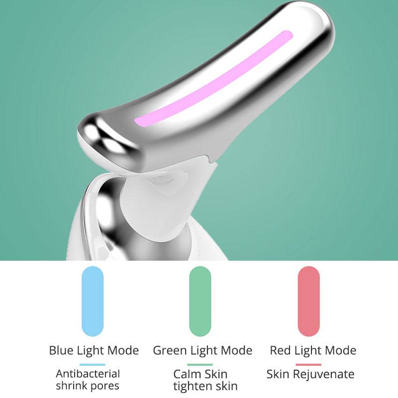 EMS Thermal Neck Lifting And Tighten Massager Electric Microcurrent Wrinkle Remover LED Photon Face Beauty Device For Woman - Mubimart