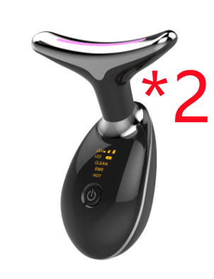 EMS Thermal Neck Lifting And Tighten Massager Electric Microcurrent Wrinkle Remover LED Photon Face Beauty Device For Woman - Mubimart