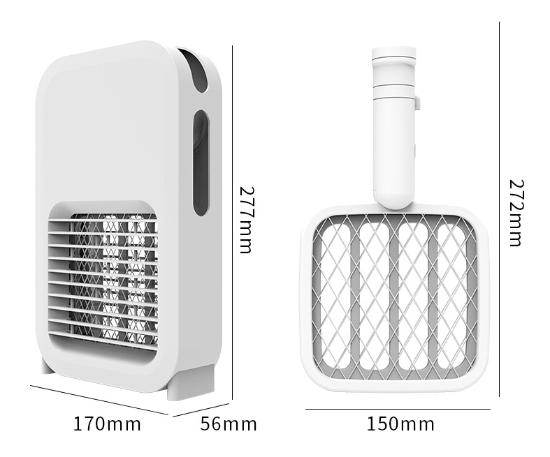 Efficient Photocatalyst Household Mosquito Killer Lamp 2in1 LED Mosquito Racket USB Creative Mosquito Trap Artifact Bug Zapper - Mubimart -  