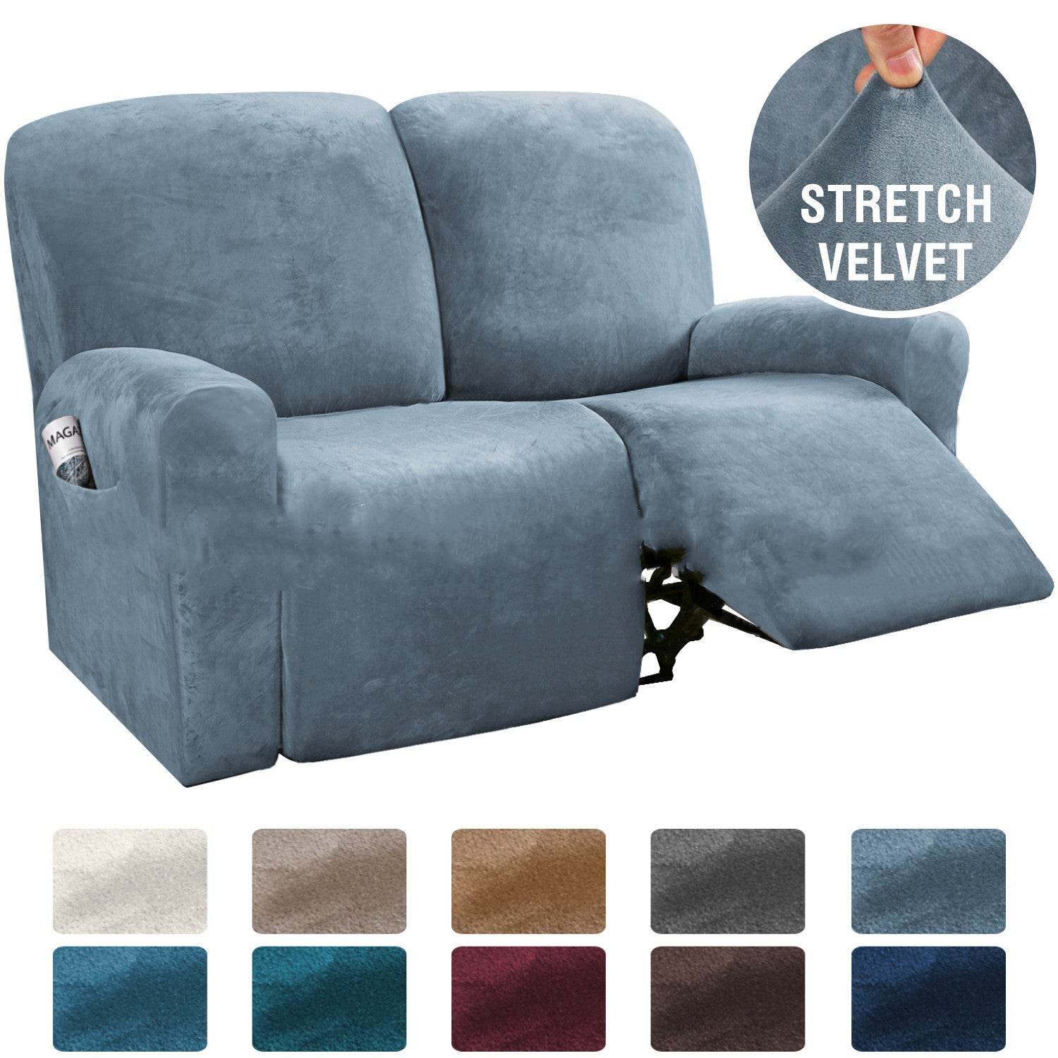 Elastic Full-Inclusive Rocking Chair Cover American Sofa Cover Protective Cover Thick Fabric Three Seat Recliner Cover - Mubimart