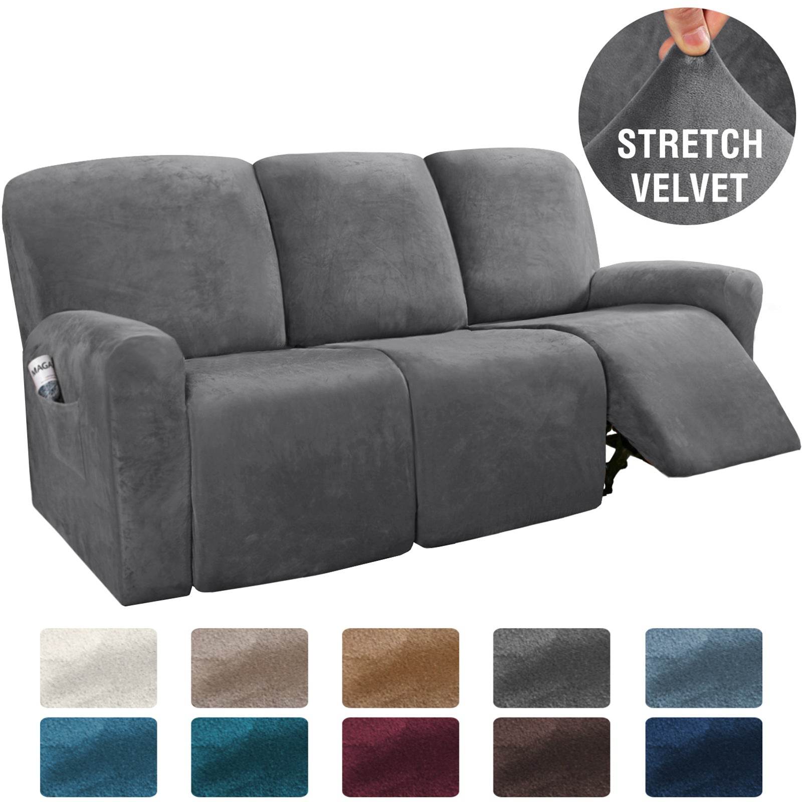Elastic Full-Inclusive Rocking Chair Cover American Sofa Cover Protective Cover Thick Fabric Three Seat Recliner Cover - Mubimart