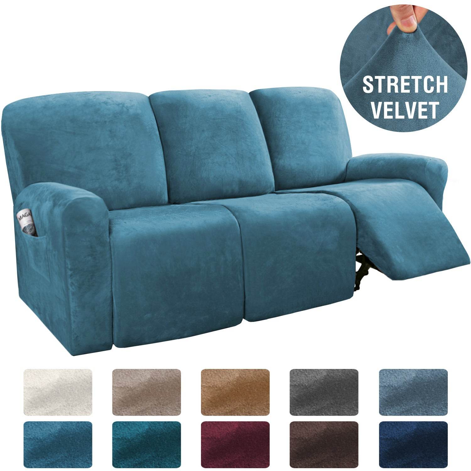 Elastic Full-Inclusive Rocking Chair Cover American Sofa Cover Protective Cover Thick Fabric Three Seat Recliner Cover - Mubimart