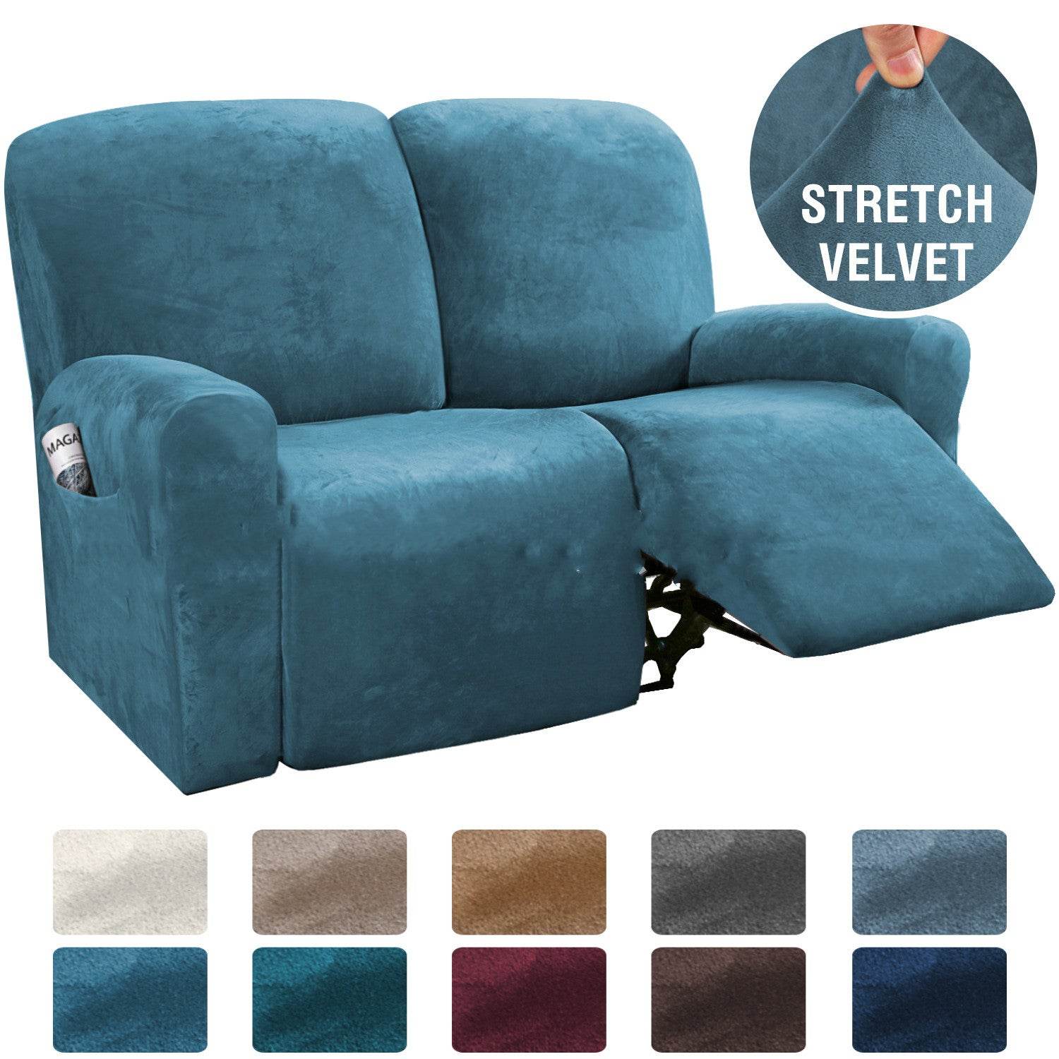 Elastic Full-Inclusive Rocking Chair Cover American Sofa Cover Protective Cover Thick Fabric Three Seat Recliner Cover - Mubimart