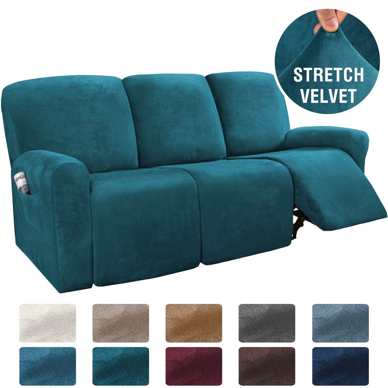 Elastic Full-Inclusive Rocking Chair Cover American Sofa Cover Protective Cover Thick Fabric Three Seat Recliner Cover - Mubimart