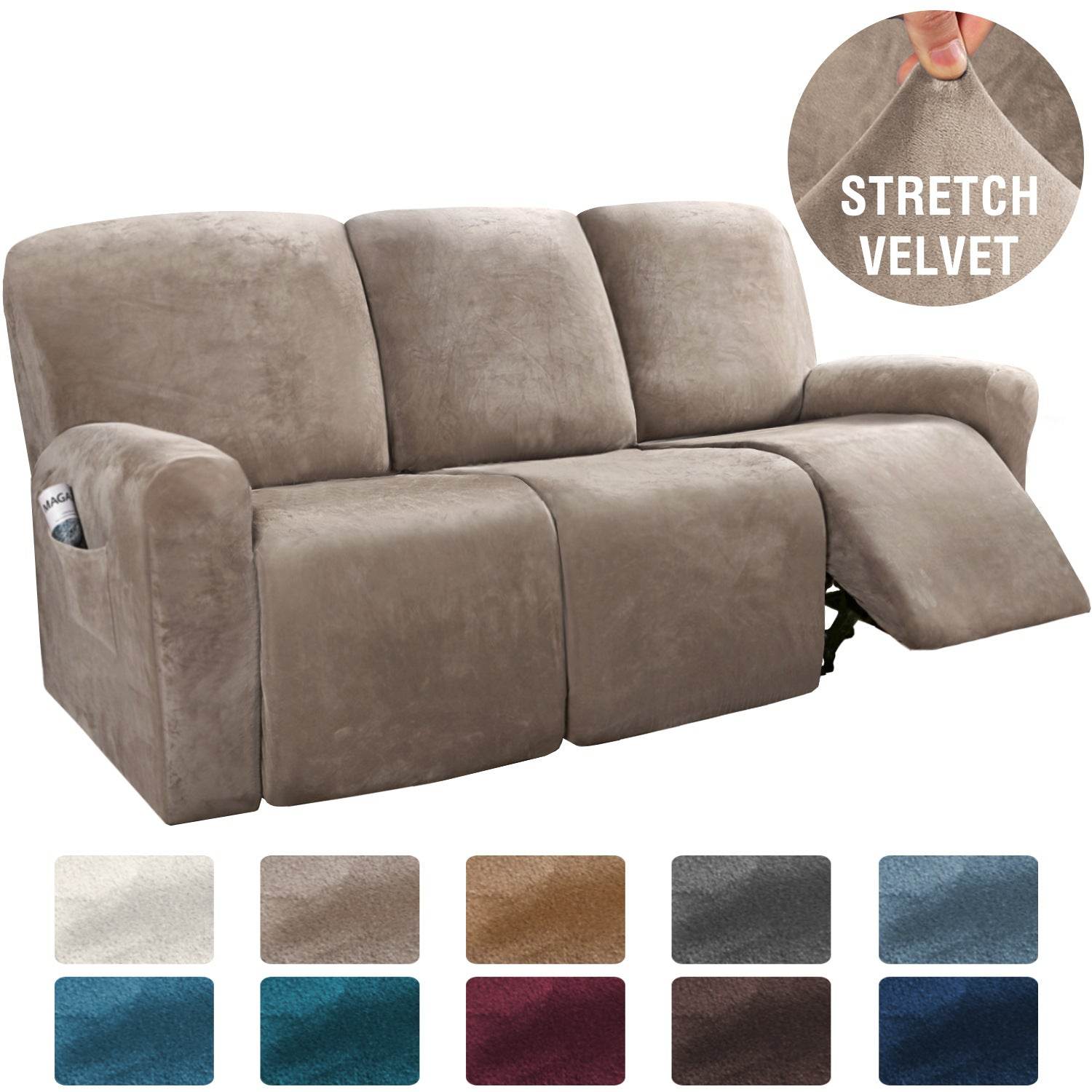 Elastic Full-Inclusive Rocking Chair Cover American Sofa Cover Protective Cover Thick Fabric Three Seat Recliner Cover - Mubimart