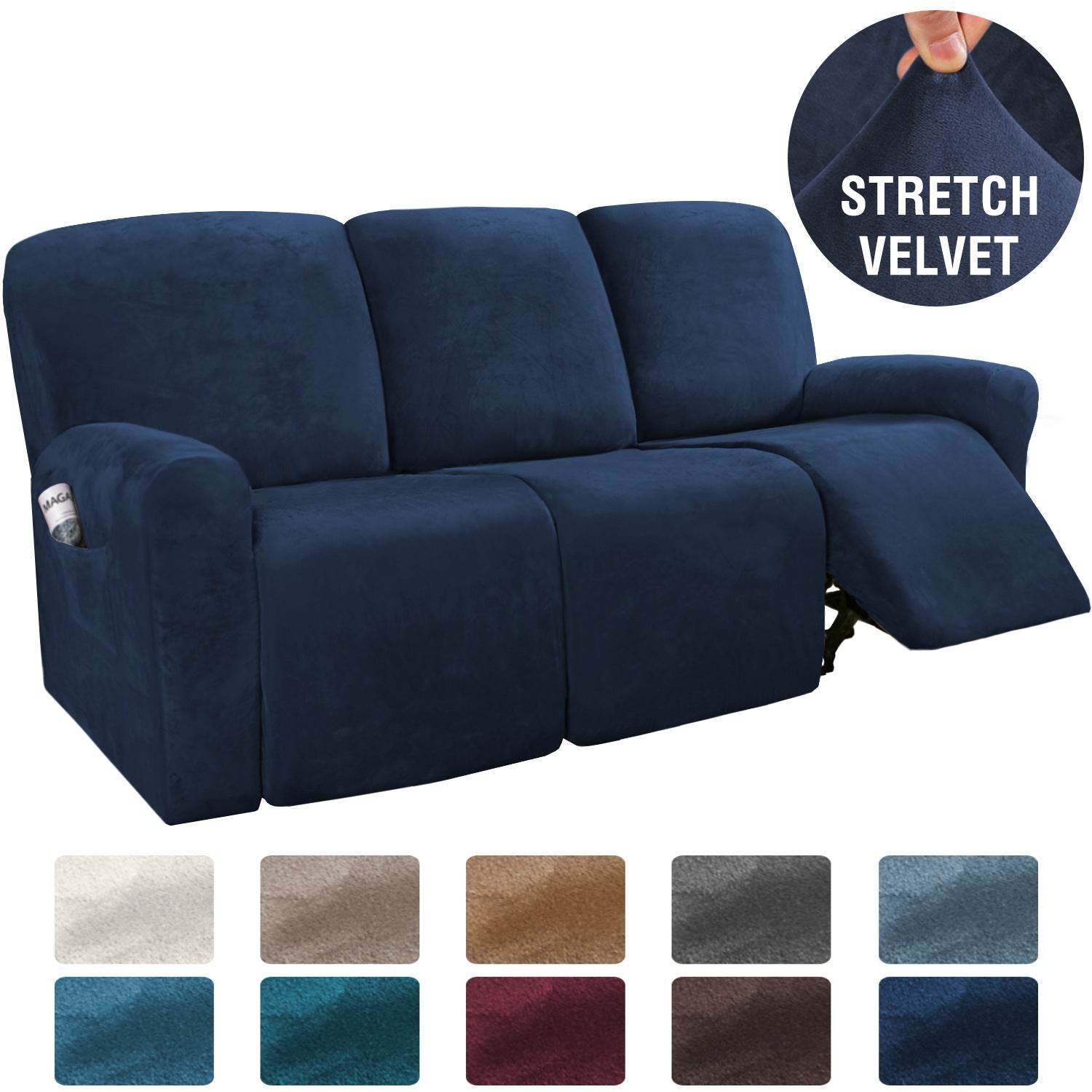 Elastic Full-Inclusive Rocking Chair Cover American Sofa Cover Protective Cover Thick Fabric Three Seat Recliner Cover - Mubimart